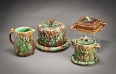 FOUR VICTORIAN MAJOLICA 'OAK L