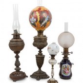 Four Victorian Oil Lamp Bases