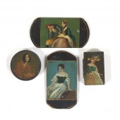 FOUR VICTORIAN PAPIER-MâCHé HA