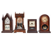 FOUR VICTORIAN SHELF CLOCKS<br