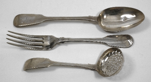 Four Victorian silver fiddle