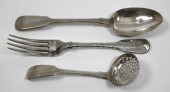 Four Victorian silver fiddle p