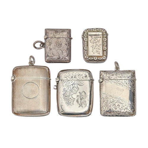 Four Victorian silver vesta