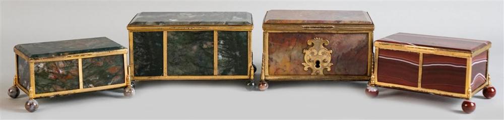 FOUR VICTORIAN SPECIMEN AGATE