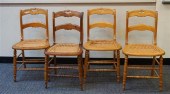 FOUR VICTORIAN WALNUT CANED SE
