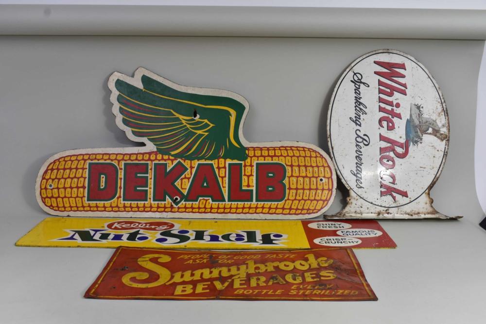 FOUR VINTAGE ADVERTISING SIGNSFirst