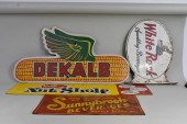 FOUR VINTAGE ADVERTISING SIGNS