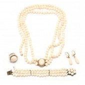 FOUR VINTAGE ANGEL SKIN CORAL