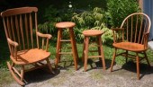 Four vintage chairs and stools
