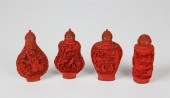 FOUR VINTAGE CHINESE CARVED CI
