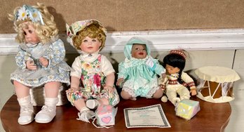 Four vintage dolls, including: