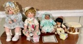 Four vintage dolls, including: