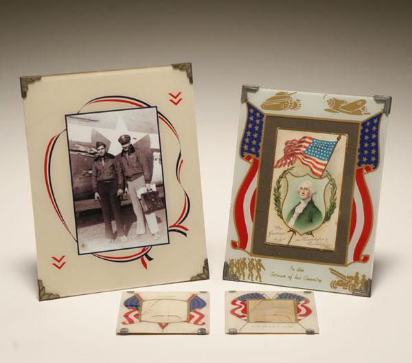 Four vintage frames; reverse