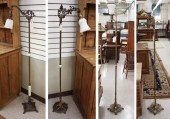 FOUR VINTAGE GILDED IRON FLOOR