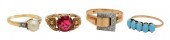FOUR VINTAGE GOLD RINGSFour Vi