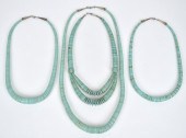 FOUR VINTAGE HEISHI TURQUOISE
