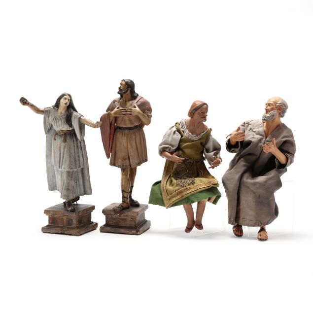 FOUR VINTAGE ITALIAN FIGURES Two