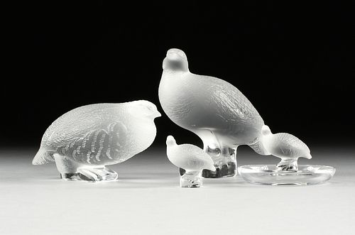 FOUR VINTAGE LALIQUE CLEAR