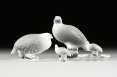 FOUR VINTAGE LALIQUE CLEAR FRO