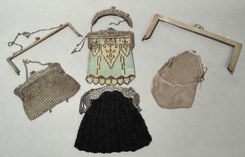 Four vintage mesh bags,