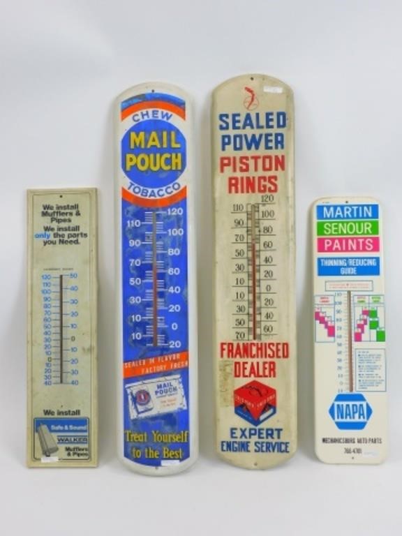 FOUR VINTAGE METAL ADVERTISING