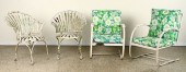 FOUR VINTAGE METAL PATIO CHAIR