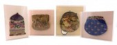 FOUR VINTAGE PURSES IN LUCITE