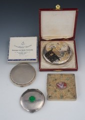 Four Vintage Silver Powder Com