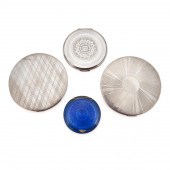 FOUR VINTAGE STERLING POWDER C