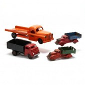 FOUR VINTAGE TOY TRUCKS The fi
