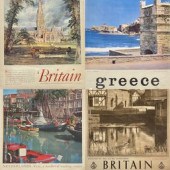 Four vintage travel posters, i