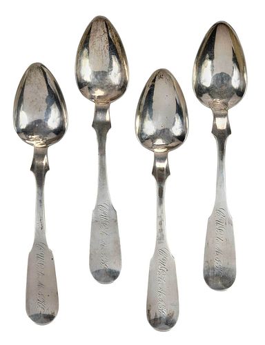 FOUR VIRGINIA COIN SILVER SPOONSmid