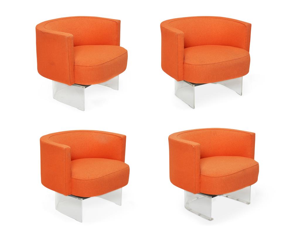 FOUR VLADIMIR KAGAN-STYLE BARREL