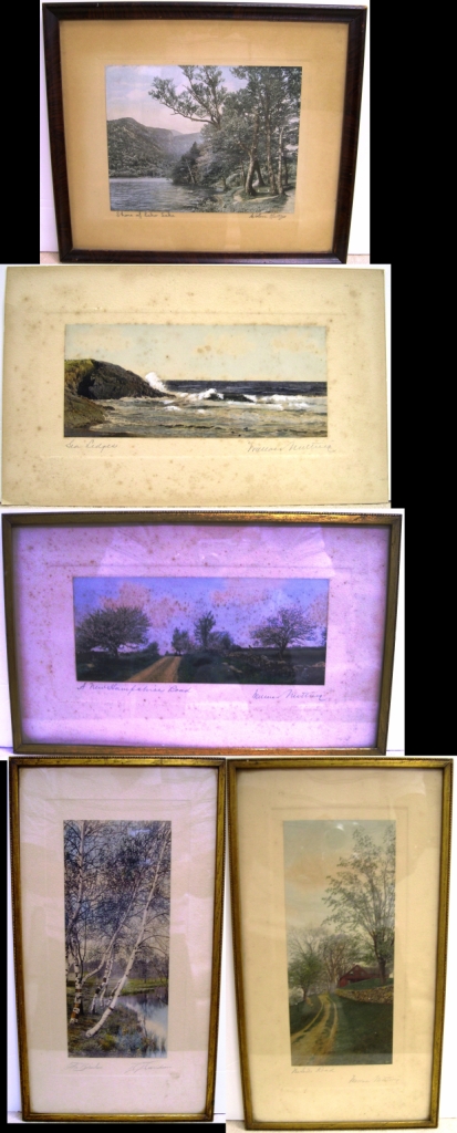 Four Wallace Nutting colored