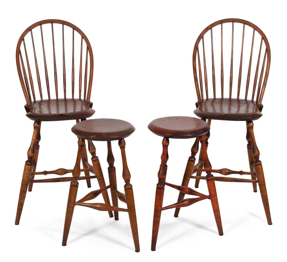 FOUR WARREN CHAIR WORKS STOOLS
