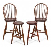 FOUR WARREN CHAIR WORKS STOOLS