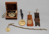 Four Watch Fobs, Pocket Compas