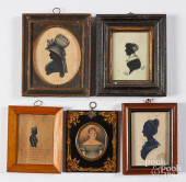 FOUR WATERCOLOR SILHOUETTES, M