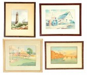 FOUR WATERCOLORS.  Lighthouse