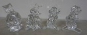 FOUR WATERFORD CRYSTAL ANIMAL