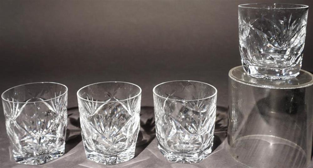 FOUR WATERFORD CRYSTAL HEXAGONAL