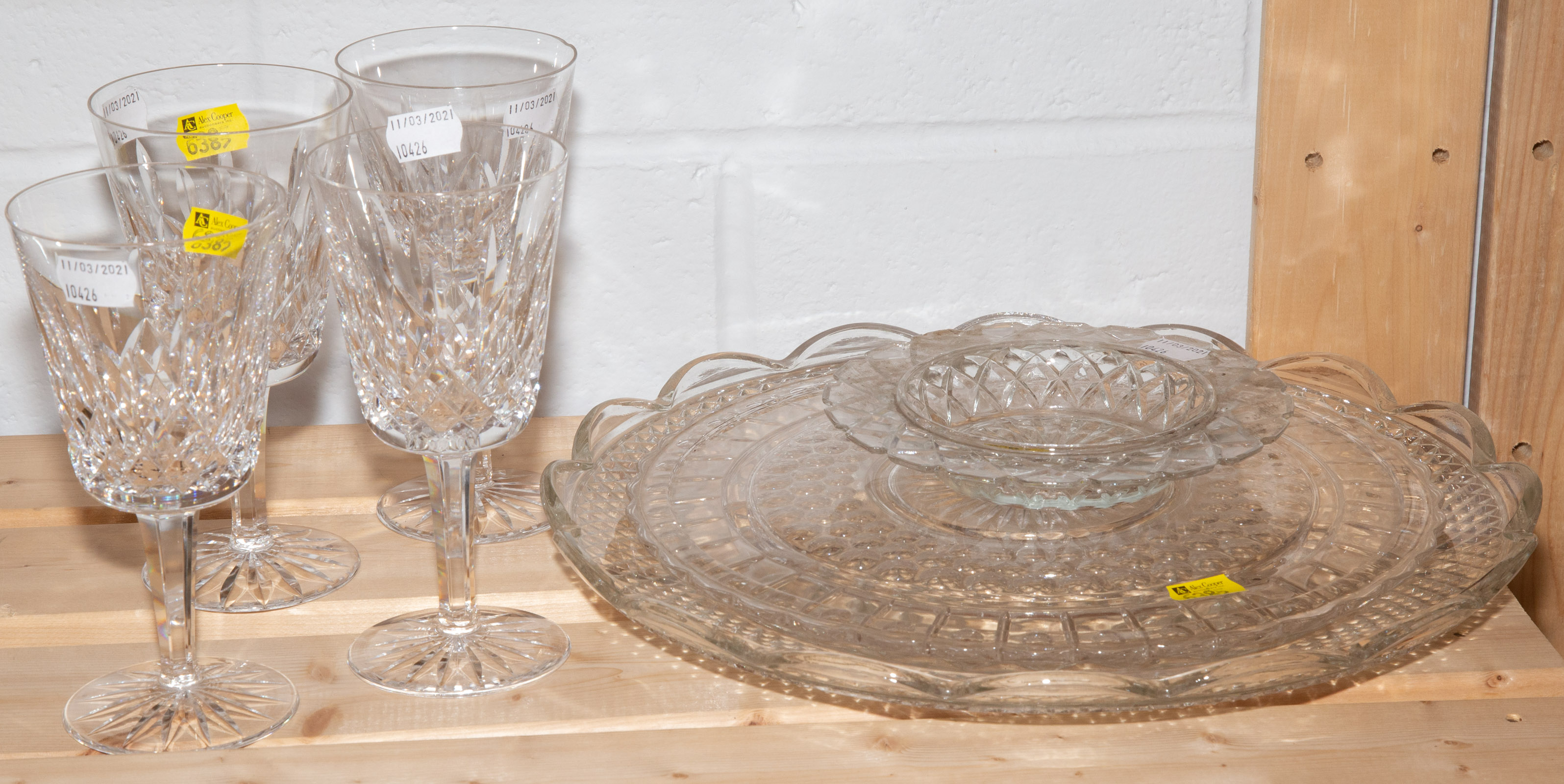 FOUR WATERFORD GLASSES WITH