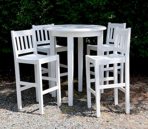 FOUR WEATHEREND WHITE EPOXY PAINTED