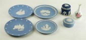 FOUR WEDGWOOD BLUE AND WHITE J