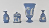 FOUR WEDGWOOD BLUE & WHITE JAS