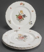FOUR WEDGWOOD FLOWER AND INSEC