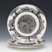 FOUR WEDGWOOD PLATES, KRUGER N