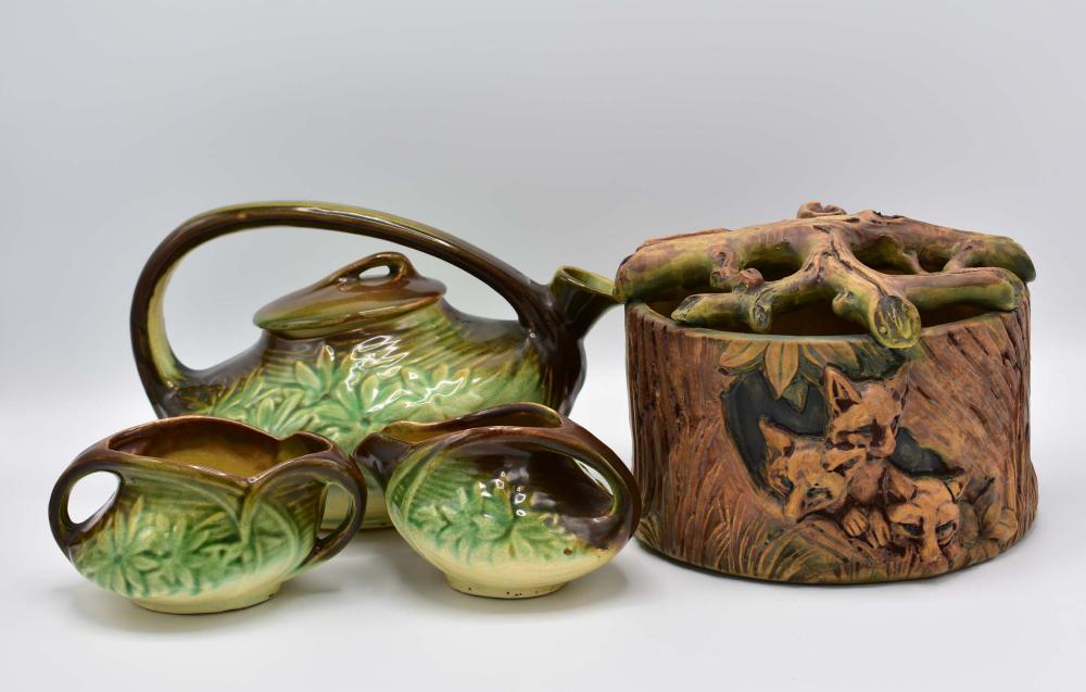 FOUR WELLER AND MCCOY ART POTTERY