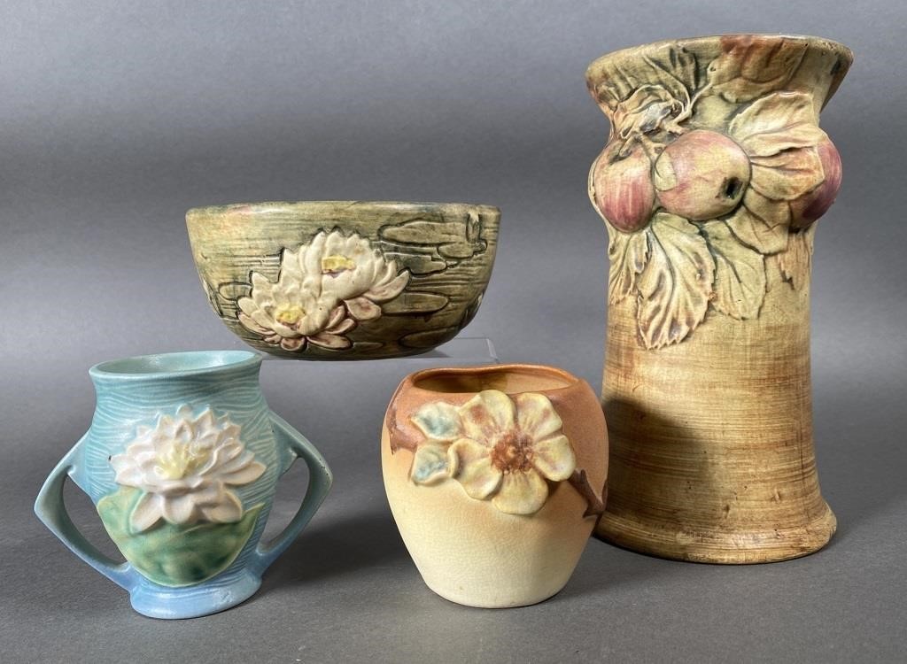 FOUR WELLER & ROSEVILLE POTTERY