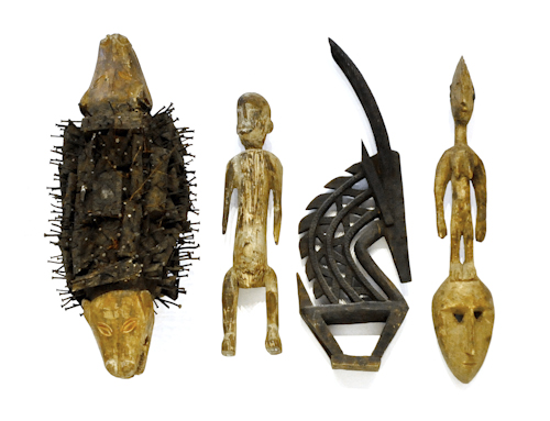 Four West African carvings